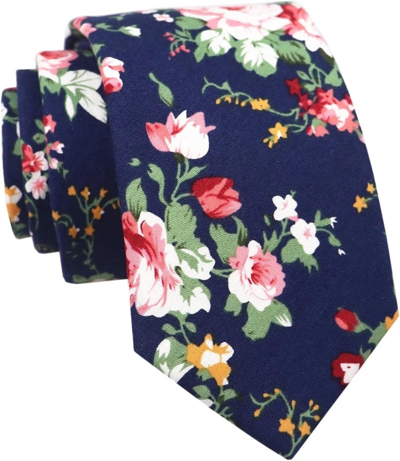 Men's Skinny Solid Color Tie Causal Cotton Linen Narrow Slim cut Necktie